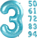 Pearlescent Blue 3 Balloon, Number Balloons 40 Inch, 3rd Birthday Decorations for Kids Girls Boys, Men Women Party Supplies for Party Decorations, Number 3 Balloon
