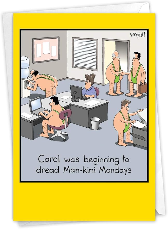 NobleWorks Hilarious Birthday Greeting Card with 5 x 7 Inch Envelope (1 Card) Bday Man-Kini Birthday Joke Paper Card 8286Z