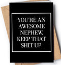Nephew Birthday Card - Funny Birthday Card for Nephew Adult from Aunt or Uncle - Joke Rude Happy Bday for him Teenage, Graduation, Father's Day or Christmas