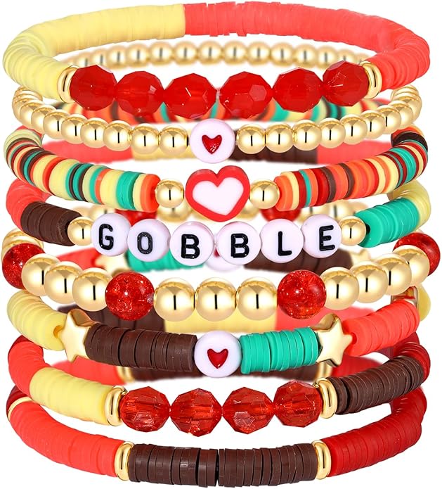 Surfer Heishi Bracelets for Women Stackable Rainbow Vinyl Disc Clay Beaded Stretch Bracelets Elastic Layering Friendship Bracelets Boho Summer Beach Jewelry