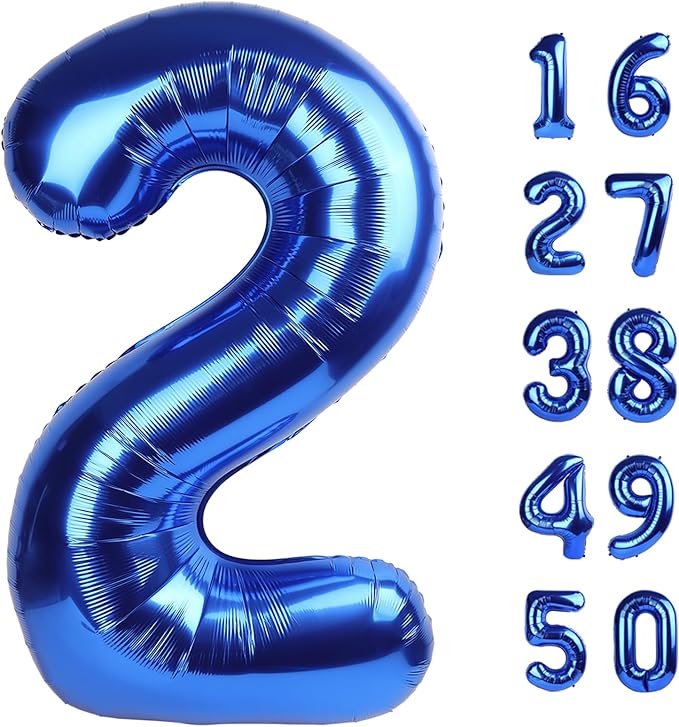 40 Inch Giant Navy Blue Number 2nd Birthday Decorations Balloon Numbers 12th 20th 21st Birthday, Baby Shower, Photo Backdrop Props Graduation Party Decor