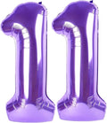 Jumbo Purple Number 11 Balloon 40 Inch, Mylar Foil Number 11 Balloons for Boy Girl 11 Birthday Party, Giant Balloons Anniversary Graduations Photo Shoot Decorations