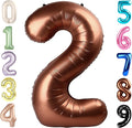 2 Numbers Balloon 40 Inch Coffee Brown Two Balloon Number Birthday Decor, 2nd 12 21st Party Celebration Decorations Graduations Wedding Baby Shower