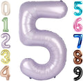 Balloon Numbers 40 Inch 5 Ballon for 5th Birthday Decorations, 15 25 35 50 Big Cream Purple Number Balloons for Wedding Photo Shoot Party Decor