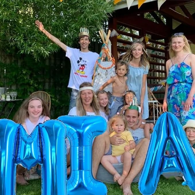 TONIFUL 40 Inch Large Blue Letter A Balloons Giant Alphabet Letter Balloons,Foil Mylar Big Balloons for 2026 Graduation Birthday Party Anniversary New Year Graduation Supplies Decorations