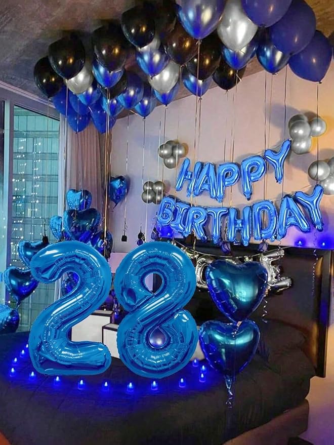 Number 5 Balloon 40 Inch Foil Balloons for Boys And Girls, Blue Numbers Balloon for 5, 15, 25, 50 Birthday Party Decoration, Anniversary, Christmas, Thanksgiving Day