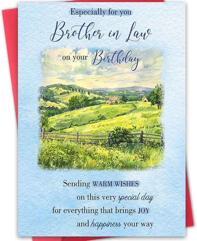 Brother in Law Birthday Card,Countryside Painting Birthday Gifts for Brother-in-Law