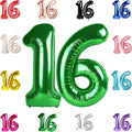 16 Balloon Number, Green Number 16th Birthday Balloons 40 Inch, Sweet 16 Years Old Green Birthday Decorations for Boys Girls, 16th Anniversary Decorations