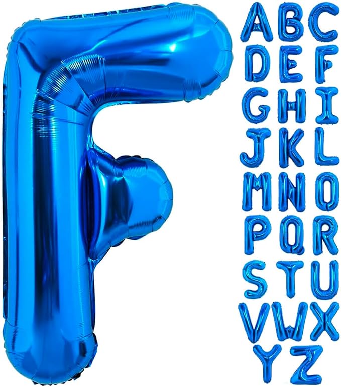 40 Inch Blue Letter F Balloons Alphabet F Letter Balloons Foil Mylar Big Letter Balloons for Birthday Party Anniversary New Year Graduation Wedding Decorations