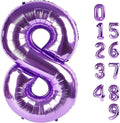 40 Inch Number 8 Balloon, Purple 8 18 28 80 Birthday Balloons for Men Boys, 8th Birthday Decorations Party Supplies, Wedding, Graduations