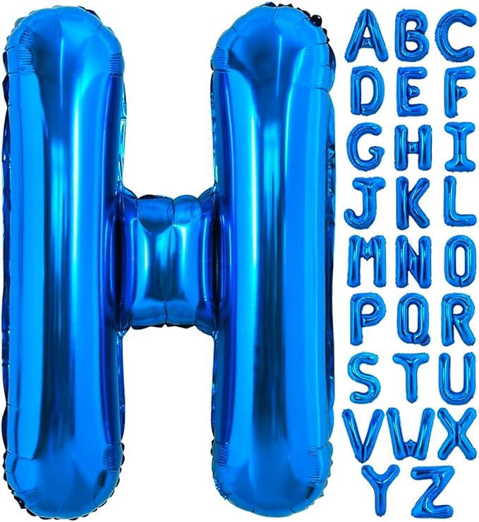 40 Inch Blue Letter H Balloons Alphabet H Letter Balloons Foil Mylar Big Letter Balloons for Birthday Party Anniversary New Year Graduation Wedding Decorations