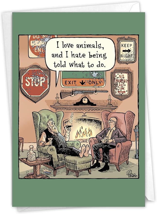 NobleWorks - 1 Funny Cartoon Birthday Greeting Card - Comic Humor, Happy Birthdays Celebration Card - Sign Trophies C9287BDG