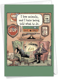 NobleWorks - 1 Funny Cartoon Birthday Greeting Card - Comic Humor, Happy Birthdays Celebration Card - Sign Trophies C9287BDG