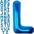 40Inch Blue Letter L Balloon Foil Helium Letter Balloons A-Z Giant Large Mylar Big Party Balloon for Birthday Party Decorations