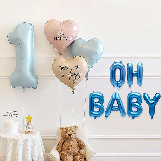 52Pcs 2 Set Blue A-Z Letter Balloons 16in Alphabet Balloon Foil Letter Decorations Party Decor Blue Letter Balloons Alphabet A-Z Party Balloons