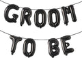 2 Set 18Pcs Black GROOM TO BE Letter Balloons 16in Balloon Foil Letter Decorations Party Decor Black Letter Balloons GROOM TO BE Party Supplies
