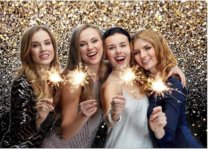 CYLYH 12X10ft Black and Gold Backdrop Gold Spots Backdrop Vinyl Photography Backdrop Vintage Background for Family Birthday Party Newborn Studio Props