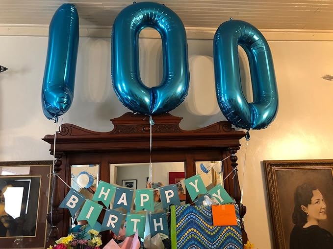 40 Inch Blue Number Balloon 1, Large Number Foil Balloons Mylar for Girl Boy Birthday Party Celebration Decorations Supplies, Digital Balloons for Wedding Anniversary Events Decorations