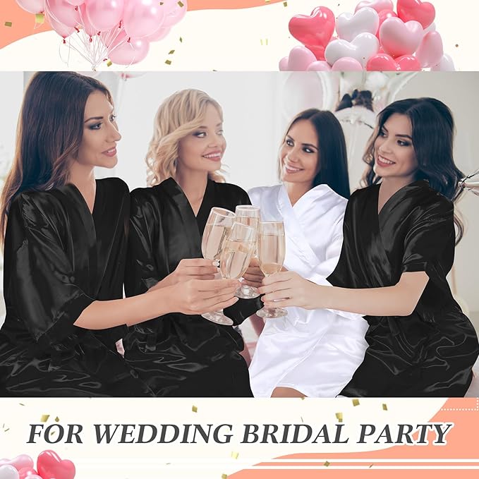 Panitay 42 Pcs Bridal Robes Sets Bride Robes Bridesmaids Proposal Gift Heart Sunglasses Champagne Flutes for Wedding Party