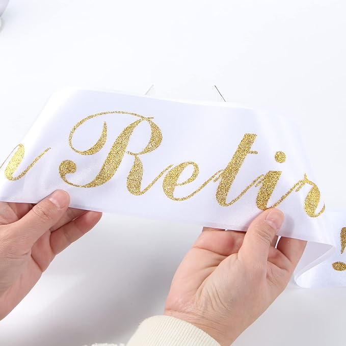 Retirement Gifts for Woman, “I'm Retired” Sash & Tiara Kit, Happy Retirement Party Decorations for Women, Retirement Crown Teacher Office Retirement Party Supplies