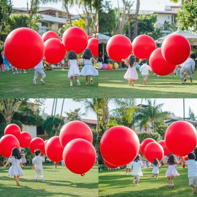 50 Pcs Red Balloons Kit 18 24 36 Multi Sizes Giant Balloon, Use for Pool Party Birthdays, Weddings, Events Party Decoration Supplies