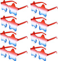 3Pack 4th of July Glasses - Red White and Blue Style Accessories for Independence Patriots Women Outfit and Decorations