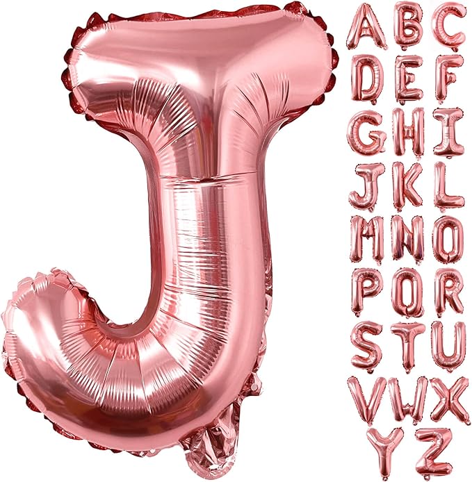 Lovoir 40 Inch Large Rose Gold Letter J Balloons Big Size Jumbo Mylar Foil Helium Balloon for Birthday Party Celebration Decorations Alphabet Rose Gold J