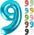 Light Blue Number 9 Balloon 40 Inch, 9 Balloon Number, 9th Birthday Decorations, Light Blue Party Supplies for Boys Girls