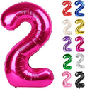 Hot Pink Number 2 Balloon 40 Inch, 2 Balloon Number, 2nd Birthday Decorations for Baby Girls Boys Toddlers
