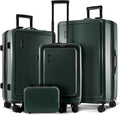 TRAVELARIM Hard Shell Luggage Sets with Spinner Wheels 4 Piece, Expandable Large Suitcases with TSA Lock, Travel Large Suitcase Set, Green Luggage Set