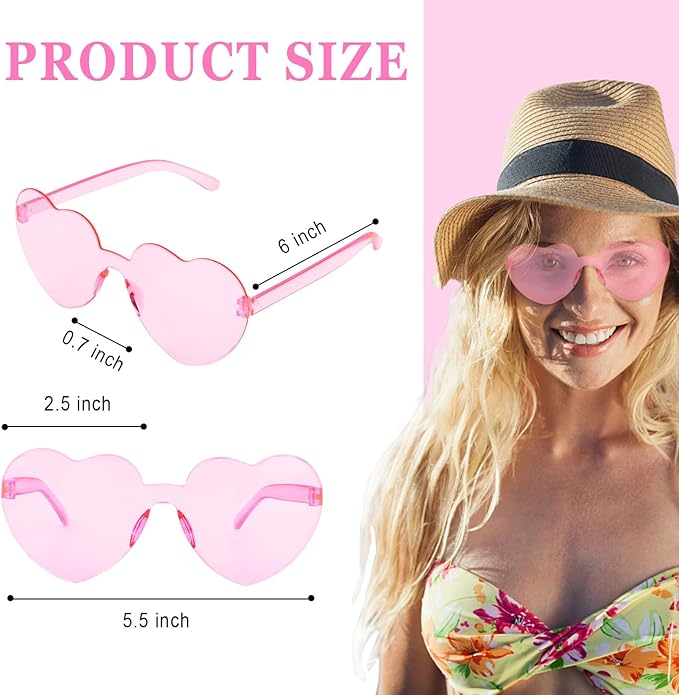 Heart Sunglasses 12/18/24 Pcs Heart Shaped Glasses for Women Cute Funny Party Glasses Party Favors Accessories
