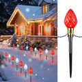 Brightown 2 Pack Strawberry C9 Christmas Pathway Lights Outdoor - Total 34.8 Feet 20 LED Christmas Walkway Light, Christma Light Outdoor Decorations for Yard Lawn Holiday Outside, Red & Pure White