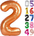 Orange Number 2 Balloon 40 Inch, 2nd Birthday Decoration for Toddlers Girls Boys, Sparkling 2 Number Balloon Party Decor