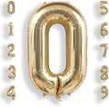 AULE 40 Inch Large 0 Balloon Numbers Light Gold, Big Foil Number Balloons, Giant Helium Happy Birthday Party Decorations for Man and Women, Huge Mylar Anniversary Party Supplies