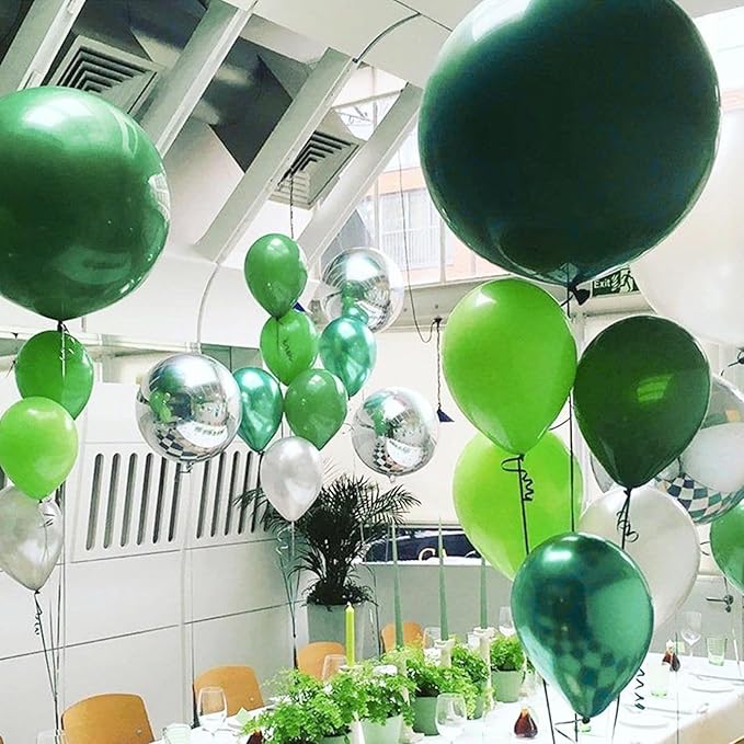 PartyWoo Dark Green Balloons 20pcs 18 Inch Emerald Hunter Forest Green Balloons for Wedding Boy Baby Shower Birthday Christmas Graduation Dinosaur Jungle Golf Theme Party Decorations Green-Y56