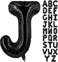 Lovoir 40 Inch Large Black Letter J Balloons Big Size Jumbo Mylar Foil Helium Balloon for Birthday Party Celebration Decorations Alphabet Black J