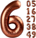 40 Inch Dark Brown Mylar Foil Number 6 Birthday Balloon, Digital Balloons for 6 16 Boy Girl Party Decorations Supplies, Coffee Brown Big Helium Balloon Numbers for 26 36 46 60 Men Women Anniversary