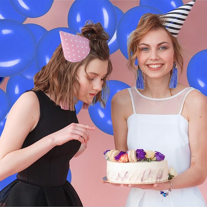 Link Balloons 6 Inch - 100 Pcs Quick Link Balloon Latex Linking Balloons Connected Linkable Balloon Birthday Wedding Party Decorations(Royal Blue)