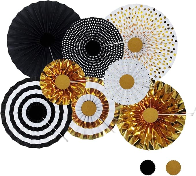 Happy Anniversary Banner Party Hanging Paper Fans Decoration for Birthday Wedding Party, Happy Anniversary Decorations.