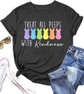 LAZYCHILD Women Easter Teacher Shirts: Funny Treat All with Kindness T-Shirt Bunny Rabbit Tee Tops