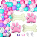 Civaner 164 Pcs Dog Paw Printed Balloons Garland Arch Kit Cartoon Latex Bone and Pink Paw Aluminum Foil Balloons for Puppy Themed Birthday Party Decorations