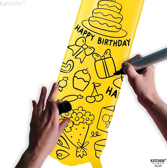 KatchOn, Giant Yellow Number 7 Balloon - 40 Inch | 7th Birthday Balloon for 7th Birthday Decorations | 7 Balloons for Birthday | 7 Year Old balloon for 7 Year Decorations