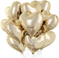 Pastel Gold Heart Balloons, 18 Inch 10 Pcs Light Yellow Foil Heart Balloons Pastel Yellow Heart Shape Foil Balloons Pastel Gold Party Balloons for Birthday Wedding Baby Party Valentines