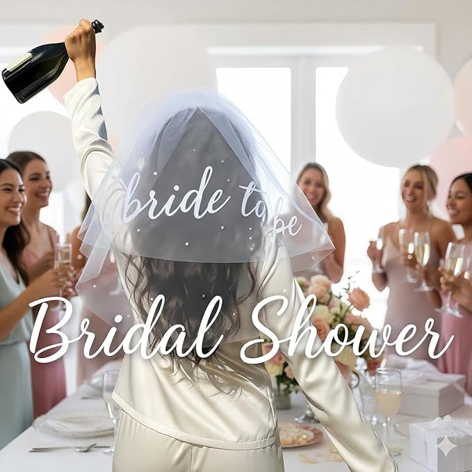 Bride to Be Veil Bachelorette Party Accessories, Bridal Shower Decorations, Engagement Gifts for Bride