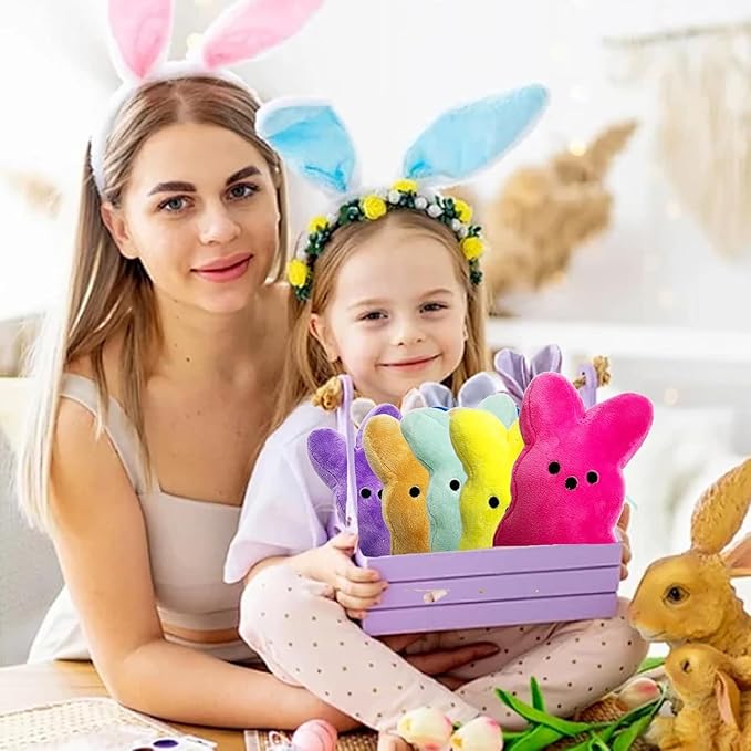 24PCS Cute Bunny Plush Toys,Easter Basket Stuffers Toys for Kids,Bunny Stuffed Animals,Easter Party Favors Gift for Girls Boys