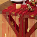 Socomi Christmas Tree Table Runner Gold Gauze Sheer Chiffon Cheesecloth Sequin 10FT Glitter Metallic Foil Dining Wedding Birthday Party Winter Holiday Centerpiece Table Decor 3pcs Red