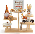 Thanksgiving Decorations for Home 6PCS Tiered Tray Decor Set, Tabletop Fall Decor for Tray Shelf Mantel Fire Place Office Desk Thanksgiving Autumn Table Centerpieces Pumpkin Farmhouse Wood Signs