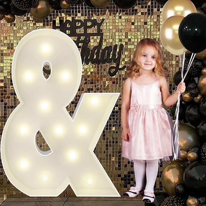 4FT Marquee Light Up Sign &, Big Marquee Letter for Baby Shower Birthday Engagement Wedding Marry Me Party Decor