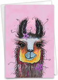 NobleWorks Birthday Greeting Card with 5 x 7 Inch Envelope (1 Card) Bday Wiry Wildlife - Llama C10324EBDG