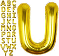 40Inch Gold Letter U Balloon Foil Helium Letter Balloons A-Z Giant Large Mylar Big Party Balloon for Birthday Party Decorations